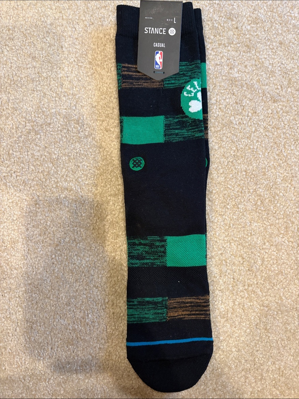 Stance Black and Green NBA Celtics Crew Socks